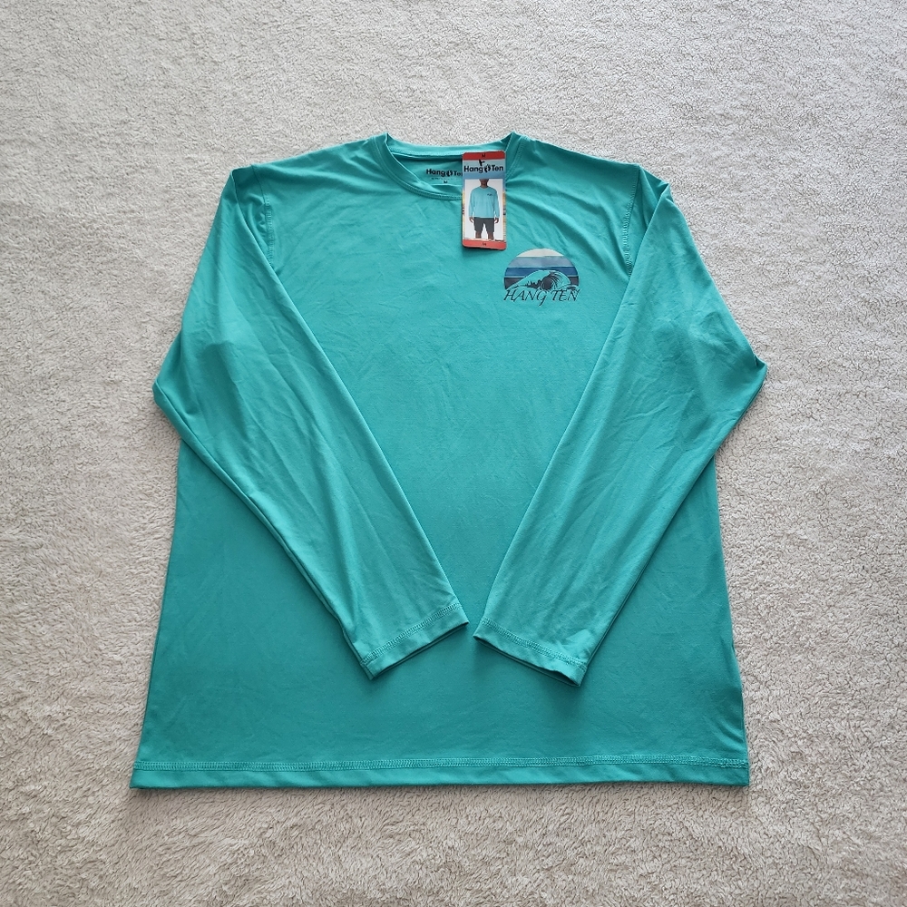 Hang Ten UPF 50+ Long Sleeve Sun Tee, Men's Size Medium, NWT - Green - Picture 10 of 11